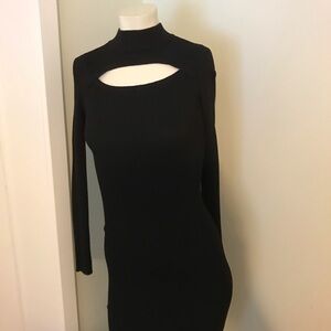 Elegant Black Cut-Out Dress